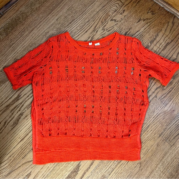 MOTH | Anthropologie Cut Out Knit Short Sleeve Sweater - Picture 10 of 13